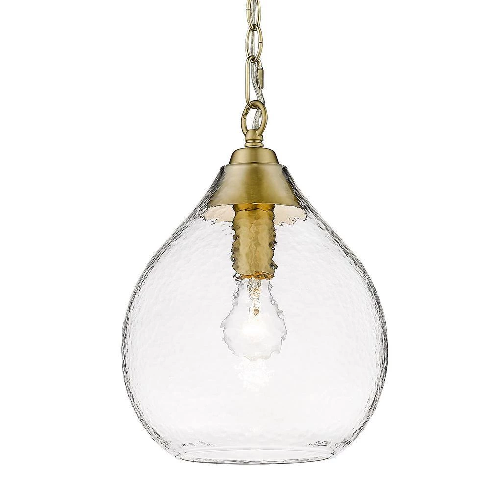 Ariella 1-Light Brushed Champagne Bronze Mini Pendant with Glass Shade by Golden Lighting 5 Ariella 1-Light Brushed Champagne Bronze Mini Pendant with Glass Shade by Golden Lighting - Image 3