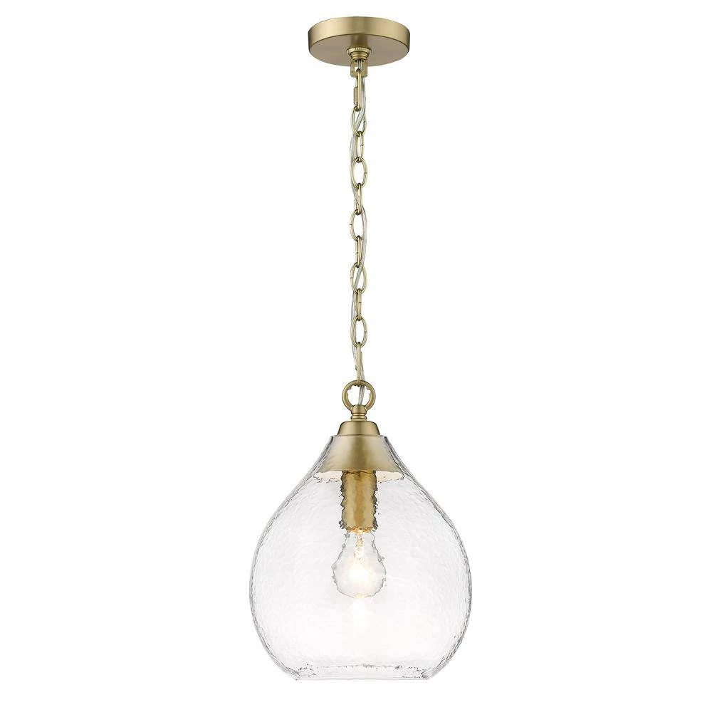 Ariella 1-Light Brushed Champagne Bronze Mini Pendant with Glass Shade by Golden Lighting 4 Ariella 1-Light Brushed Champagne Bronze Mini Pendant with Glass Shade by Golden Lighting - Image 2