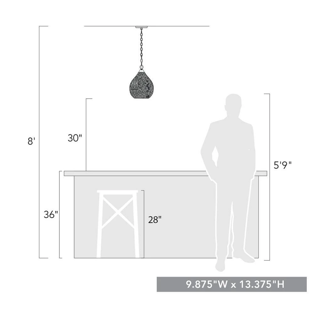 Ariella 1-Light Brushed Champagne Bronze Mini Pendant with Glass Shade by Golden Lighting 8 Ariella 1-Light Brushed Champagne Bronze Mini Pendant with Glass Shade by Golden Lighting - Image 6