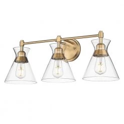 Malta 3-Light Brushed Champagne Bronze Bath Vanity by Golden Lighting