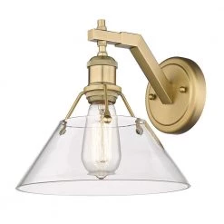 Orwell 1-Light Wall Sconce Gold with Clear Glass by Golden Lighting -Golden Lighting Shop brushed champagne bronze golden lighting vanity lighting 3306 1w bcb clr fa 1000