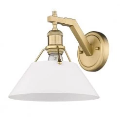 Orwell 1-Light Wall Sconce Gold with Opal Glass by Golden Lighting -Golden Lighting Shop brushed champagne bronze golden lighting vanity lighting 3306 1w bcb op fa 1000