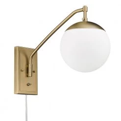 Glenn 1-Light Brushed Champagne Bronze Articulating Wall Sconce by Golden Lighting -Golden Lighting Shop brushed champagne bronze golden lighting vanity lighting 3699 a1w bcb op 76 1000