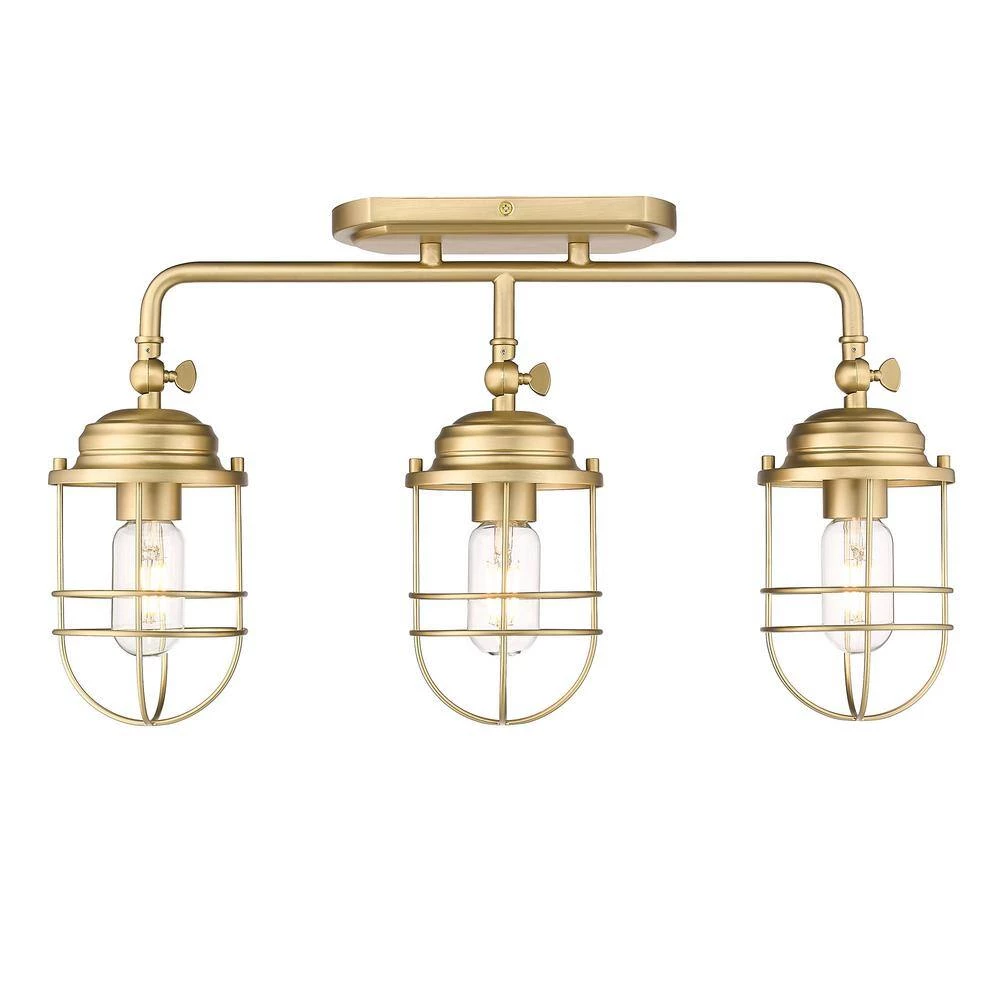 Seaport 8.13 in. 3-Light Brushed Champagne Bronze Vanity Light by Golden Lighting 6 Seaport 8.13 in. 3-Light Brushed Champagne Bronze Vanity Light by Golden Lighting - Image 4