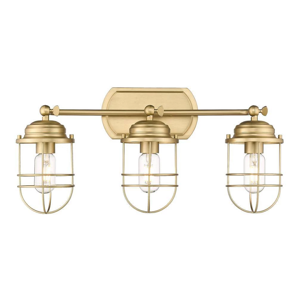 Seaport 8.13 in. 3-Light Brushed Champagne Bronze Vanity Light by Golden Lighting 4 Seaport 8.13 in. 3-Light Brushed Champagne Bronze Vanity Light by Golden Lighting - Image 2