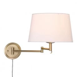 Eleanor 1-Light Brushed Champagne Bronze Modern White Shade Articulating Wall Sconce by Golden Lighting 11 Eleanor 1-Light Brushed Champagne Bronze Modern White Shade Articulating Wall Sconce by Golden Lighting -Golden Lighting Shop brushed champagne bronze modern white shade golden lighting vanity lighting 3692 a1w bcb mws 4f 1000