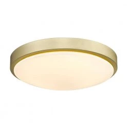 Gabi 12.25 in. 1-Light Brushed Champagne Bronze Opal Glass LED Flush Mount by Golden Lighting