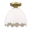 Brinkley 1-Light Brushed Champagne Bronze Porcelain Shade Semi-Flush Mount by Golden Lighting 2 Brinkley 1-Light Brushed Champagne Bronze Porcelain Shade Semi-Flush Mount by Golden Lighting -Golden Lighting Shop brushed champagne bronze porcelain shade golden lighting flush mount lights 6951 sf bcb por 64 1000