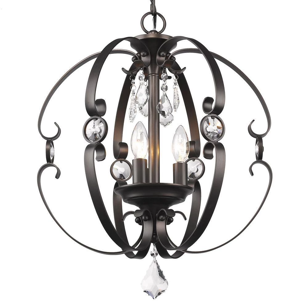 Ella 3-Light Brushed Etruscan Bronze Pendant by Golden Lighting 4 Ella 3-Light Brushed Etruscan Bronze Pendant by Golden Lighting - Image 2