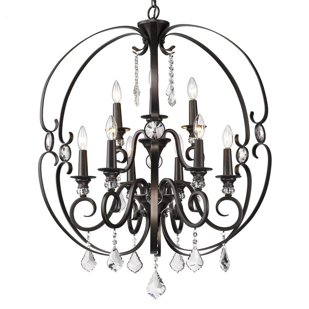 Ella 9-Light Brushed Etruscan Bronze Chandelier by Golden Lighting 12 Ella 9-Light Brushed Etruscan Bronze Chandelier by Golden Lighting - Image 10