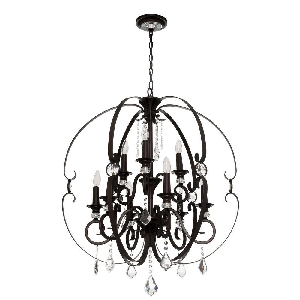 Ella 9-Light Brushed Etruscan Bronze Chandelier by Golden Lighting 5 Ella 9-Light Brushed Etruscan Bronze Chandelier by Golden Lighting - Image 3