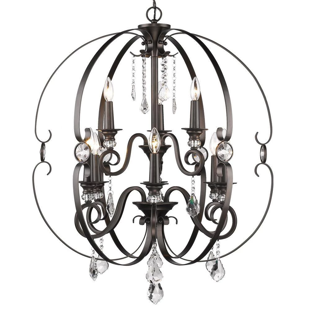 Ella 9-Light Brushed Etruscan Bronze Chandelier by Golden Lighting 13 Ella 9-Light Brushed Etruscan Bronze Chandelier by Golden Lighting - Image 11