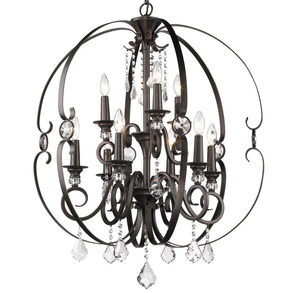 Ella 9-Light Brushed Etruscan Bronze Chandelier by Golden Lighting 11 Ella 9-Light Brushed Etruscan Bronze Chandelier by Golden Lighting - Image 9