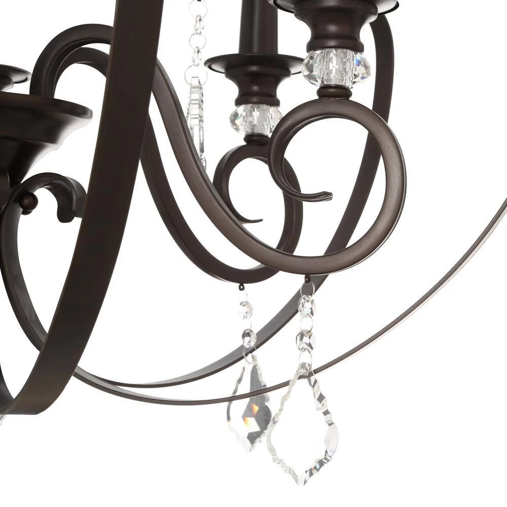 Ella 9-Light Brushed Etruscan Bronze Chandelier by Golden Lighting 8 Ella 9-Light Brushed Etruscan Bronze Chandelier by Golden Lighting - Image 6