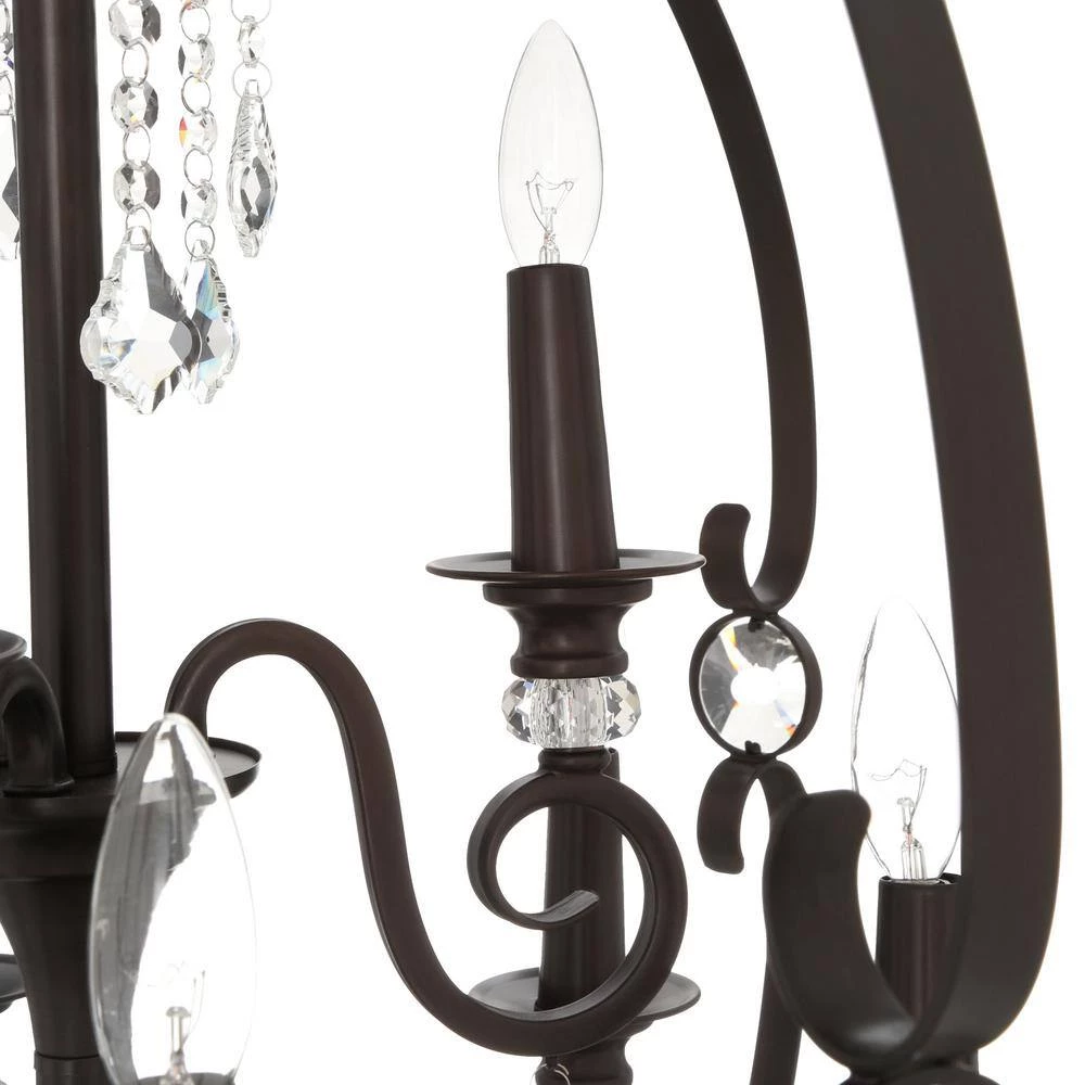 Ella 9-Light Brushed Etruscan Bronze Chandelier by Golden Lighting 6 Ella 9-Light Brushed Etruscan Bronze Chandelier by Golden Lighting - Image 4