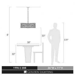 Bijoux 5-Light Brushed Etruscan Bronze Chandelier with Light Shade by Golden Lighting -Golden Lighting Shop brushed etruscan bronze golden lighting chandeliers 1998 5 ebb 1f 1000