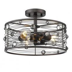 Bijoux 3-Light Brushed Etruscan Bronze Semi-Flush Mount by Golden Lighting 8 Bijoux 3-Light Brushed Etruscan Bronze Semi-Flush Mount by Golden Lighting -Golden Lighting Shop brushed etruscan bronze golden lighting flush mount lights 1998 sf ebb 4f 1000