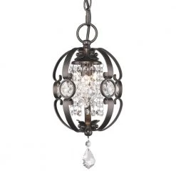 Ella Brushed 1-Light Etruscan Bronze Pendant by Golden Lighting