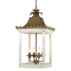 Finley 4-Light Burnished Chestnut Pendant by Golden Lighting