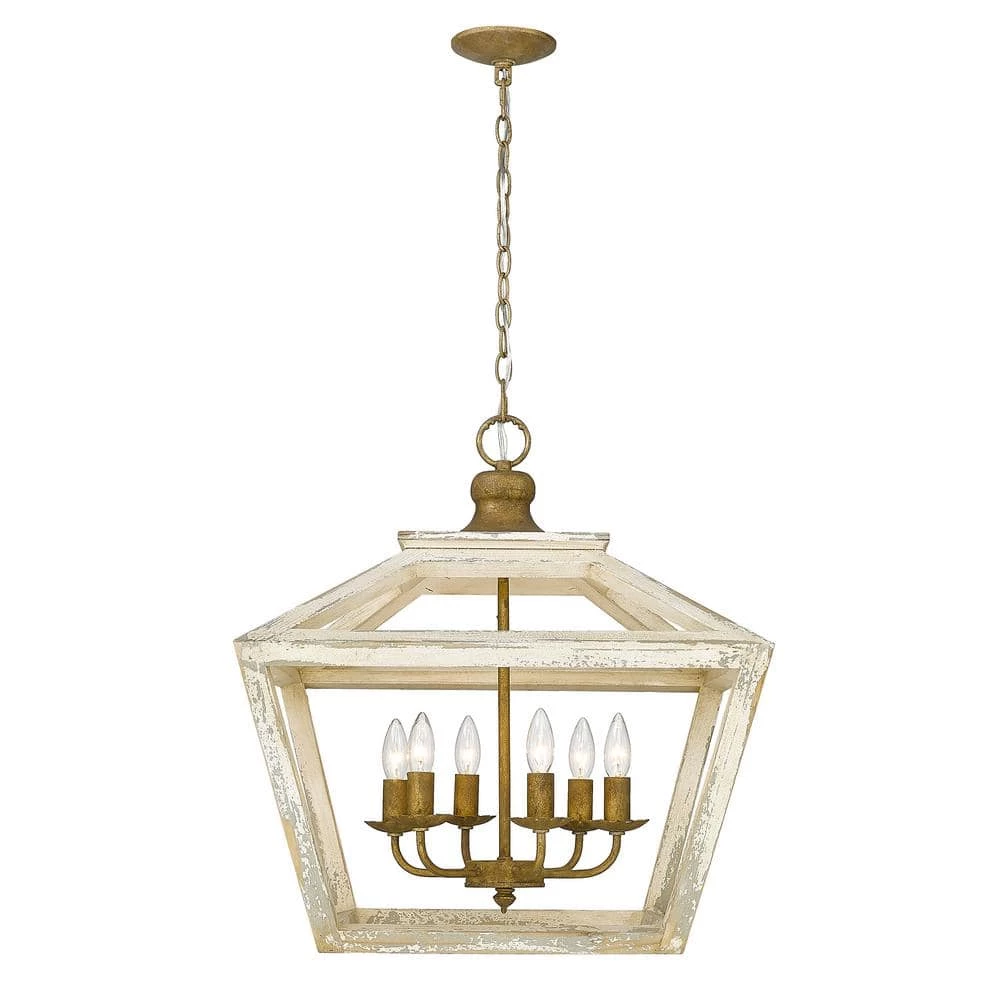 Haiden 6-Light Burnished Chestnut Lantern Pendant by Golden Lighting 4 Haiden 6-Light Burnished Chestnut Lantern Pendant by Golden Lighting - Image 2