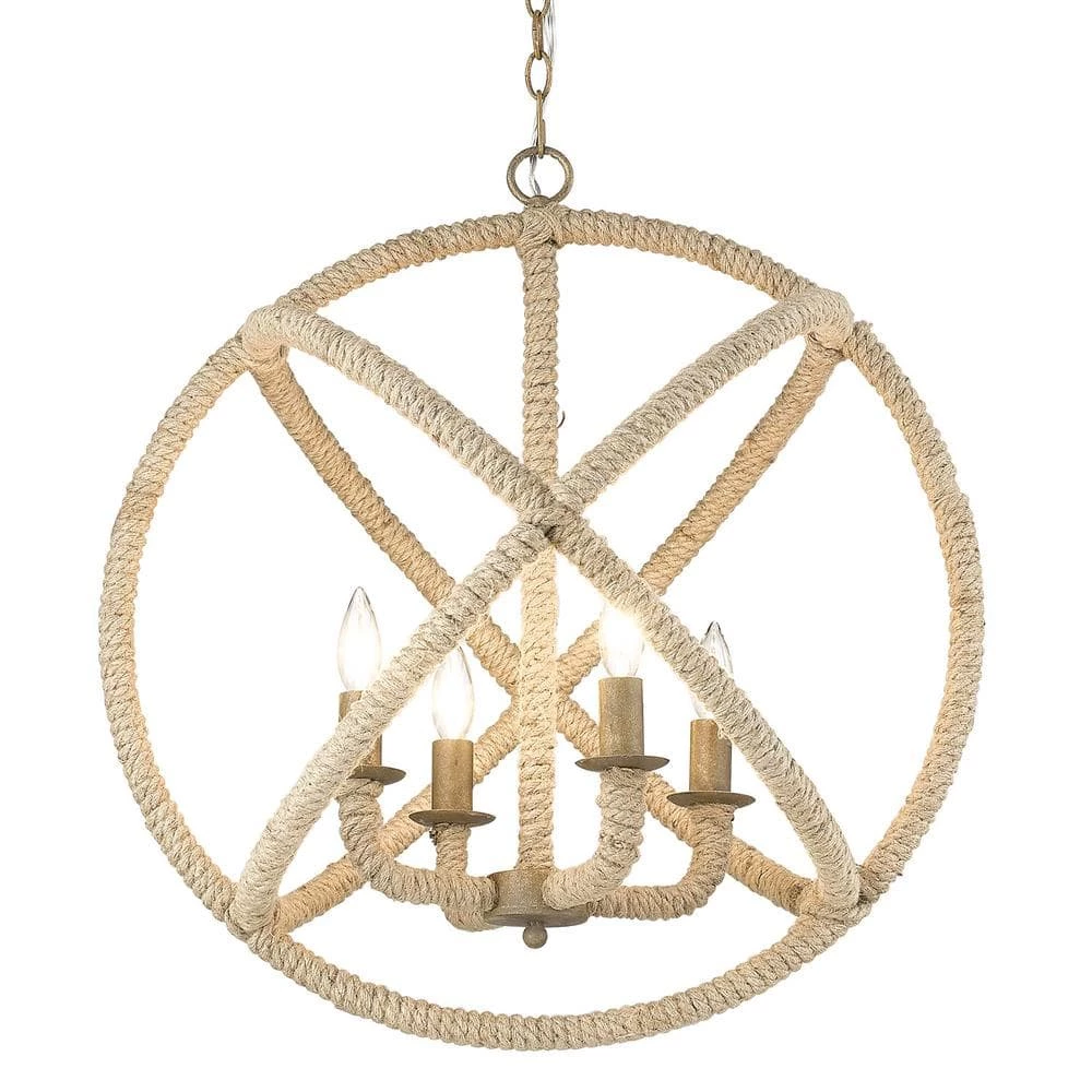 Marina 4-Light Burnished Chestnut Chandelier by Golden Lighting 6 Marina 4-Light Burnished Chestnut Chandelier by Golden Lighting - Image 4