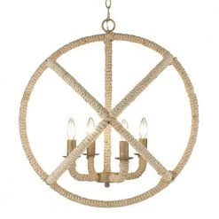 Marina 4-Light Burnished Chestnut Chandelier by Golden Lighting