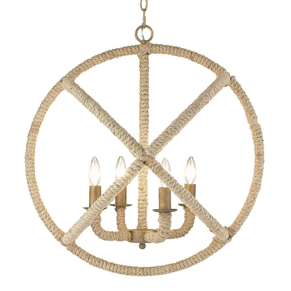 Marina 4-Light Burnished Chestnut Chandelier by Golden Lighting 3 Marina 4-Light Burnished Chestnut Chandelier by Golden Lighting