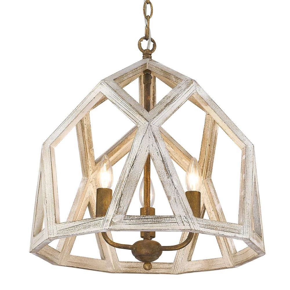 Asher 3-Light Burnished Chestnut Pendant by Golden Lighting 6 Asher 3-Light Burnished Chestnut Pendant by Golden Lighting - Image 4