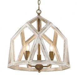 Asher 3-Light Burnished Chestnut Pendant by Golden Lighting