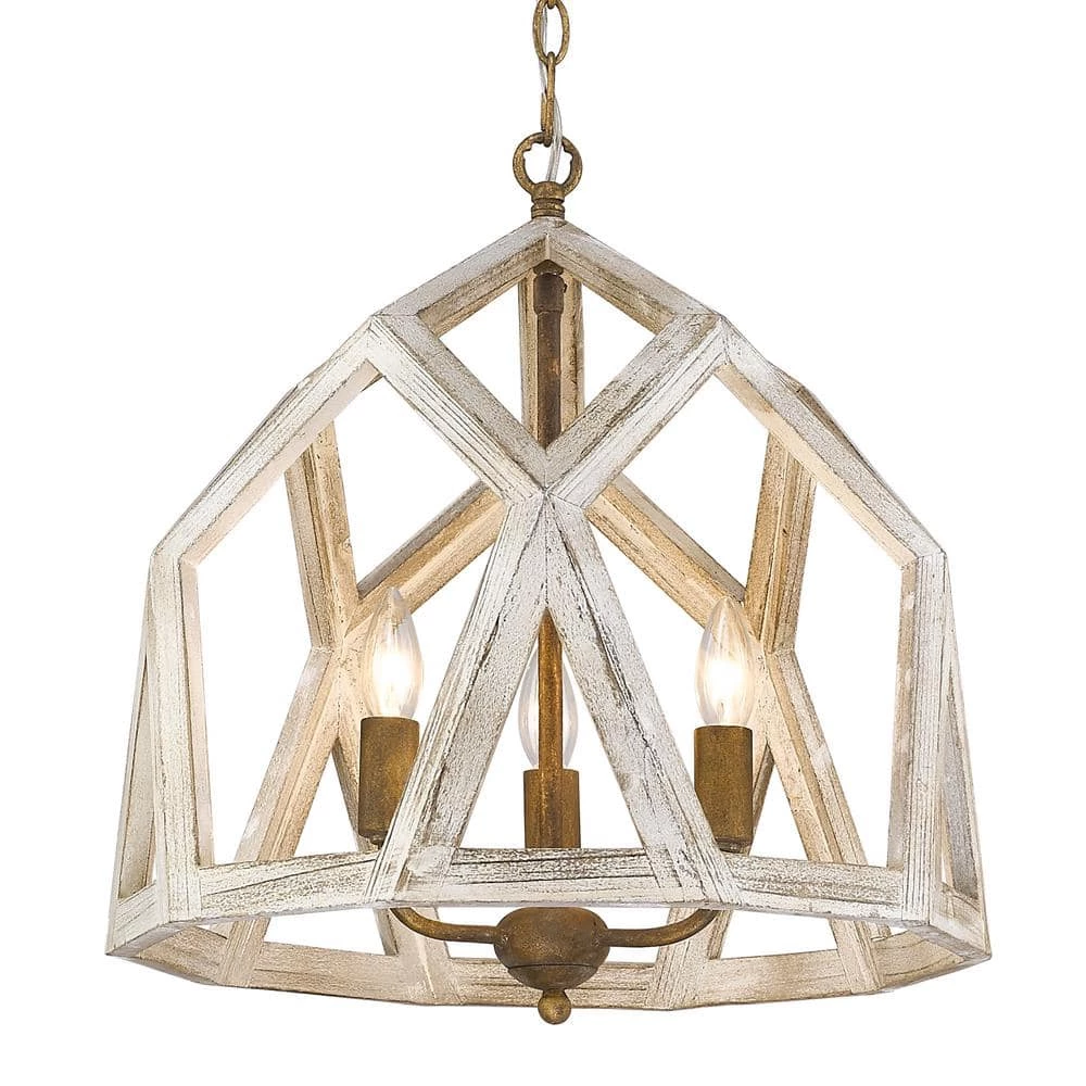 Asher 3-Light Burnished Chestnut Pendant by Golden Lighting 3 Asher 3-Light Burnished Chestnut Pendant by Golden Lighting