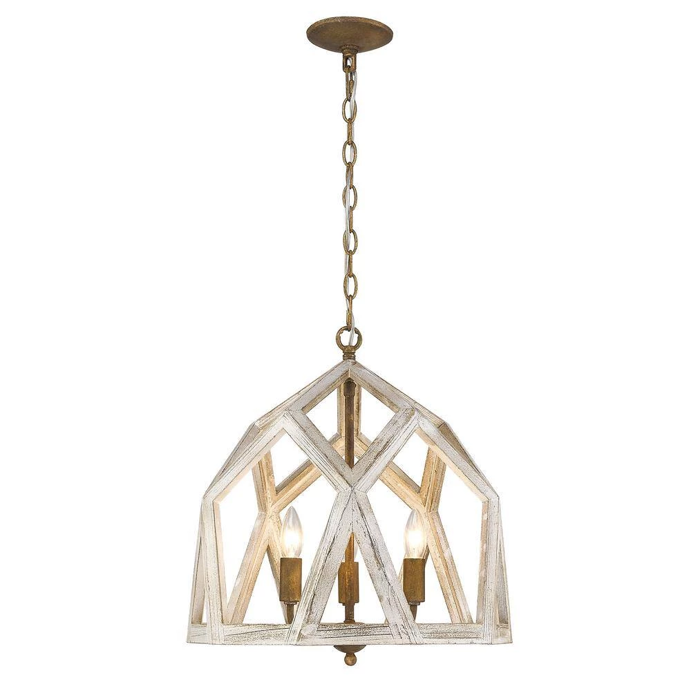 Asher 3-Light Burnished Chestnut Pendant by Golden Lighting 5 Asher 3-Light Burnished Chestnut Pendant by Golden Lighting - Image 3