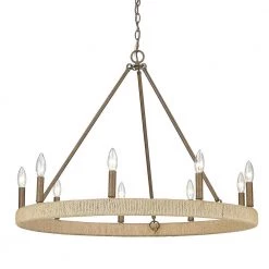 Yates 9-Light Chandelier by Golden Lighting