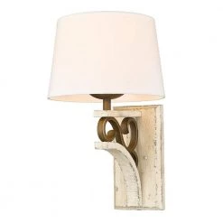Solay 1-Light Burnished Chestnut Wall Sconce with Ivory Linen Shade by Golden Lighting 11 Solay 1-Light Burnished Chestnut Wall Sconce with Ivory Linen Shade by Golden Lighting -Golden Lighting Shop burnished chestnut golden lighting vanity lighting 1832 1w bc cdw 44 1000