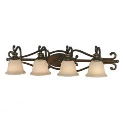 Heartwood Collection 4-Light Burnt Sienna Bath Vanity Light by Golden Lighting