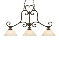 Dalian Collection 3-Light Burnt Sienna Island Pendant by Golden Lighting