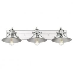 Kleine 30.5 in. 3-Light Chrome Shades Vanity Light by Golden Lighting -Golden Lighting Shop chrome chrome shades golden lighting vanity lighting 3122 ba3 ch ch 4f 1000