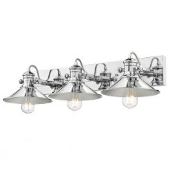 Kleine 30.5 in. 3-Light Chrome Shades Vanity Light by Golden Lighting