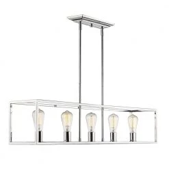 Wesson 5-Light Chrome Island Pendant by Golden Lighting -Golden Lighting Shop chrome golden lighting chandeliers 2072 lp ch 1f 1000