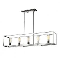 Wesson 5-Light Chrome Island Pendant by Golden Lighting -Golden Lighting Shop chrome golden lighting chandeliers 2072 lp ch 4f 1000