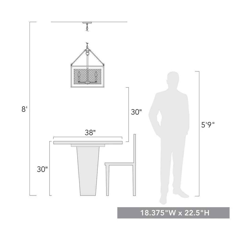 London 5-Light Pendant with Chrome Outer Cage in Chrome by Golden Lighting 7 London 5-Light Pendant with Chrome Outer Cage in Chrome by Golden Lighting - Image 5