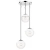 Dixon 3-Light Pendant in Chrome with Clear Glass and White Cap by Golden Lighting 1 Dixon 3-Light Pendant in Chrome with Clear Glass and White Cap by Golden Lighting -Golden Lighting Shop chrome golden lighting chandeliers 3219 3p ch wht 64 1000