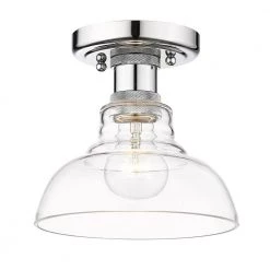 Carver 7.5 in. 1-Light Chrome Flush Mount by Golden Lighting