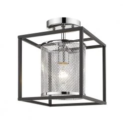 London 11.625 in. 1-Light Chrome Semi-Flush Mount by Golden Lighting