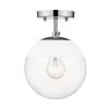 Dixon 10.5 in. 1-Light Chrome Semi-Flush Mount by Golden Lighting -Golden Lighting Shop chrome golden lighting flush mount lights 3219 sf ch wht 64 1000