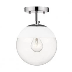 Dixon 10.5 in. 1-Light Chrome Semi-Flush Mount by Golden Lighting
