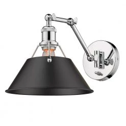 Orwell 9 in. Chrome Sconce by Golden Lighting -Golden Lighting Shop chrome golden lighting vanity lighting 3306 a1w ch blk 44 1000