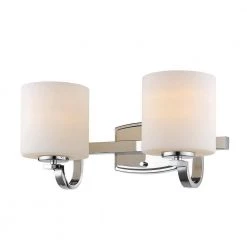 Evette 2-Light Chrome Bath Light by Golden Lighting -Golden Lighting Shop chrome golden lighting vanity lighting 8037 ba2 ch op 1f 1000