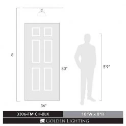 Orwell 1-Light Chrome with Black Shade Flush Mount by Golden Lighting -Golden Lighting Shop chrome with black shade golden lighting flush mount lights 3306 fm ch blk 4f 1000