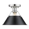 Orwell 1-Light Chrome with Black Shade Flush Mount by Golden Lighting -Golden Lighting Shop chrome with black shade golden lighting flush mount lights 3306 fm ch blk 64 1000