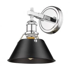 Orwell 1-Light Chrome with Black Shade Bath Vanity by Golden Lighting 7 Orwell 1-Light Chrome with Black Shade Bath Vanity by Golden Lighting -Golden Lighting Shop chrome with black shades golden lighting vanity lighting 3306 ba1 ch blk c3 1000